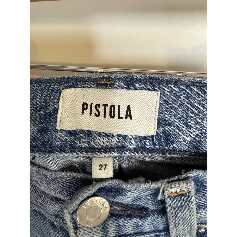 Pistola Cassie Super High Rise Straight Jeans Meridian Blue Hemp Blend Size 27 - Picture 2 of 13